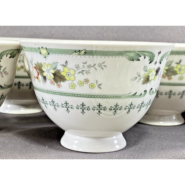 1990s Vintage Royal Doulton Provencal Translucent Cups and Saucers Set of 4 For Sale - Image 5 of 6