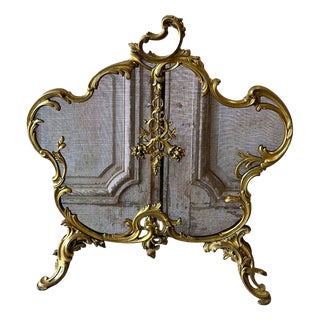 Small Bronze Fire Screen, France, 1900 For Sale