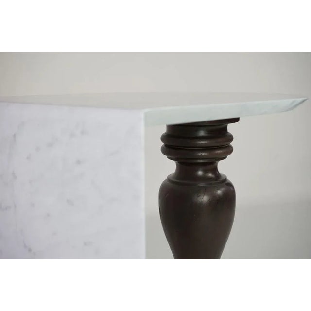 Brown Carrara Marble Pianoforte Side Table by Enzo Di Froscia for DFdesignlab For Sale - Image 8 of 12