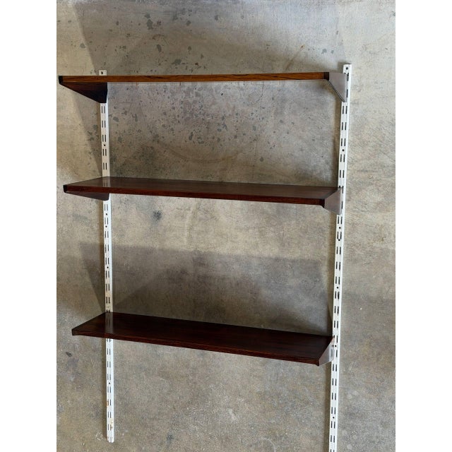 Wood Danish Rosewood Wall Unit Scandinavian Shelving System in Style of Kai Kristiansen Mid Century For Sale - Image 7 of 10