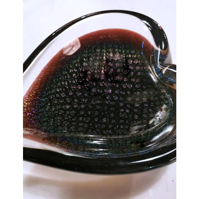 Vintage Fm Konstglas Ronneby Sweden Ashtray "Vetro Sommerso" For Sale - Image 9 of 13