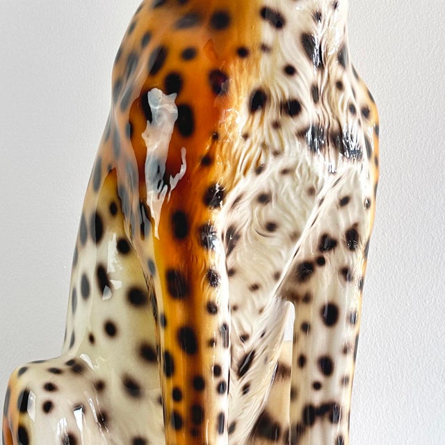 20th Century Italian Ceramic Leopard Floor Sculpture For Sale - Image 12 of 18