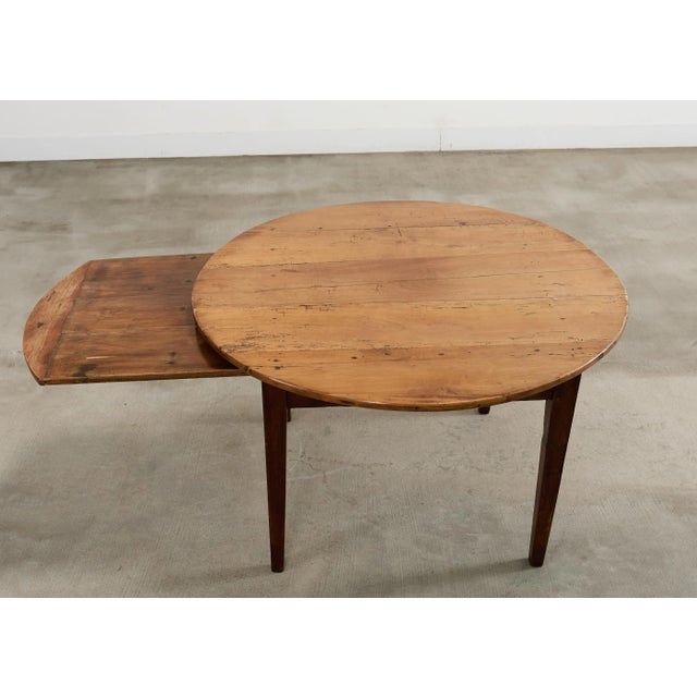 Country English Provincial Round Fruitwood Farmhouse Dining Table For Sale - Image 11 of 17