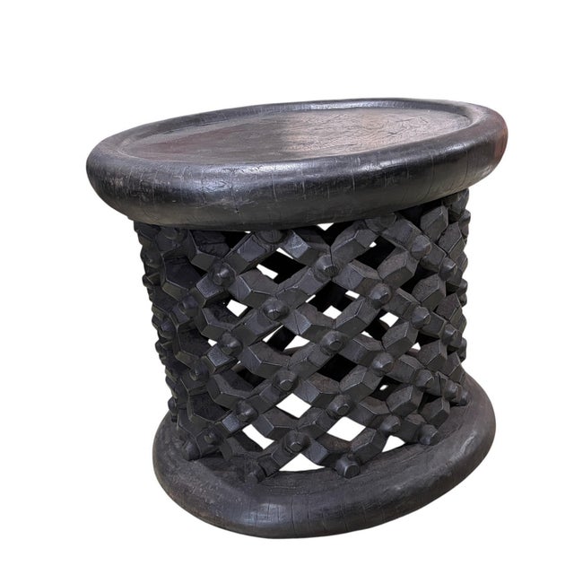 Unique large Bamileke Royalty Spider Stool/Table from Cameroon, is an unusual find. Constructed from a single piece of...