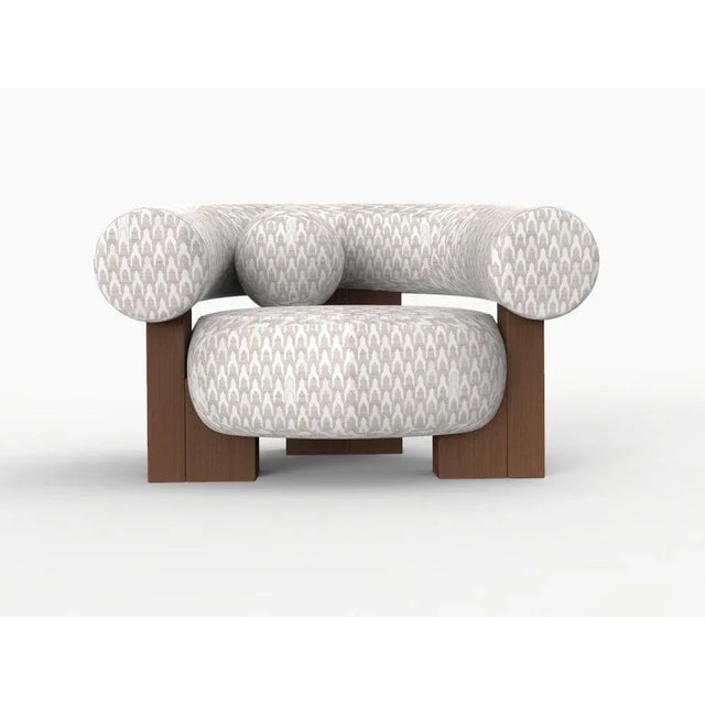 Cassette Armchair in Baldac Beige and Smoked Oak by Alter Ego for Collector For Sale - Image 4 of 4