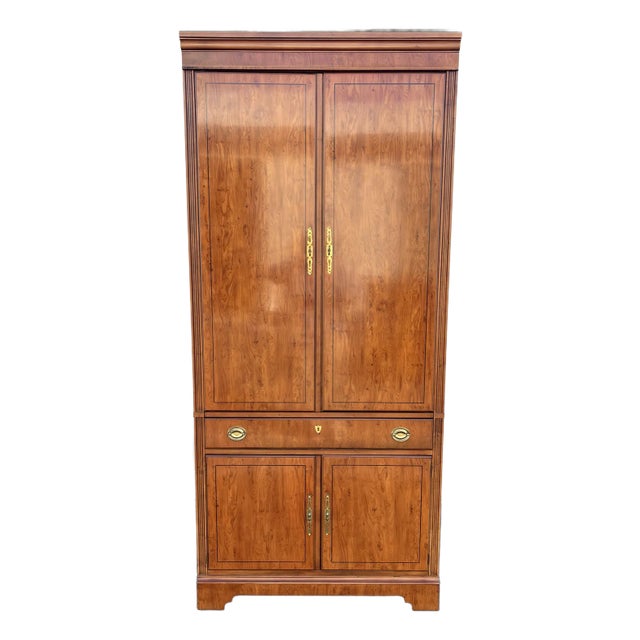 Drexel Heritage Mahogany Media Cabinet Armoire For Sale