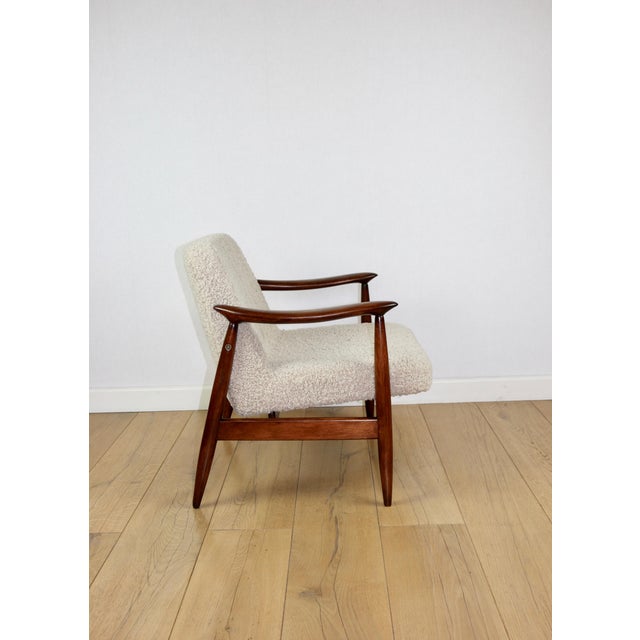 Vintage GFM 300-202 Armchair in Beige Cream Bouclé Lamb from J. Kedziorek, 1970s For Sale - Image 10 of 16