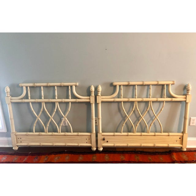 Faux Bamboo Chippendale Pagoda Twin Headboards a Pair Chairish