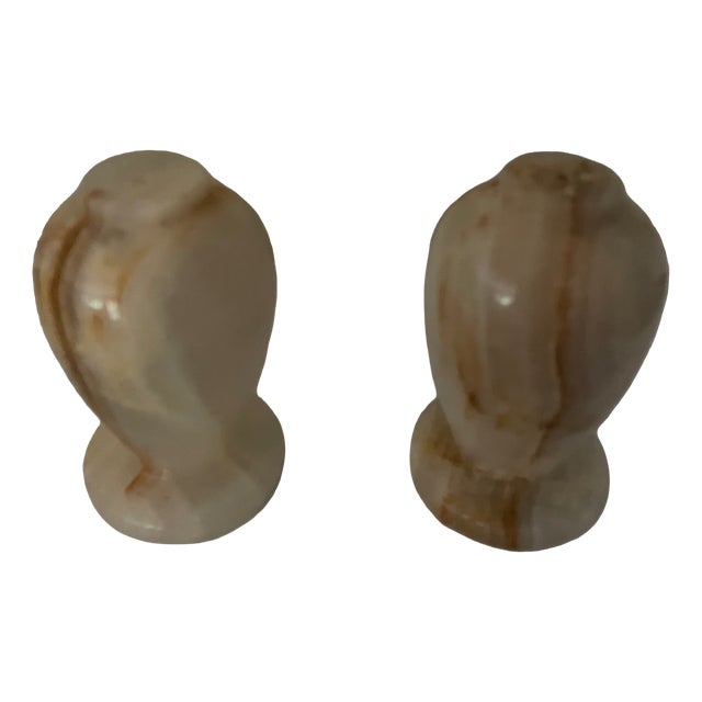 Onyx Salt and Pepper Shakers, 1970s, Set of 2 For Sale
