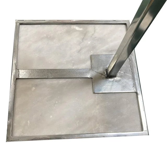 Metal Century Furniture Marble Block Drinks Table For Sale - Image 7 of 8