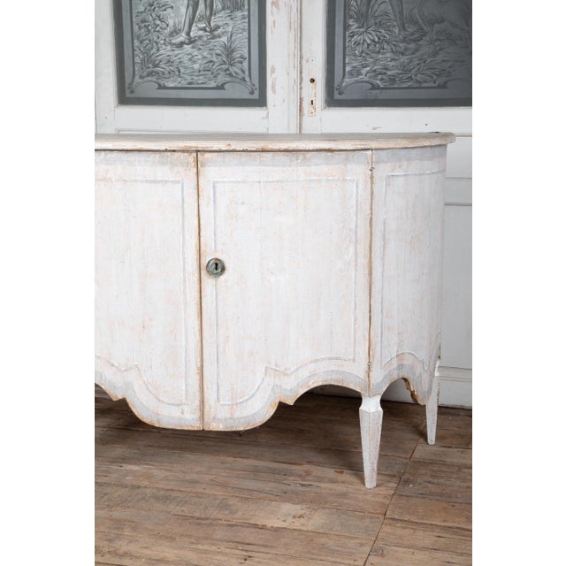 Wood Reproduction 18th Century Style Painted Bombe Sideboards- 2 Available For Sale - Image 7 of 12