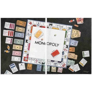 1985 Bet Borgeson 'Monopoly Diptych' Multicolor USA Offset Lithograph - A Pair For Sale