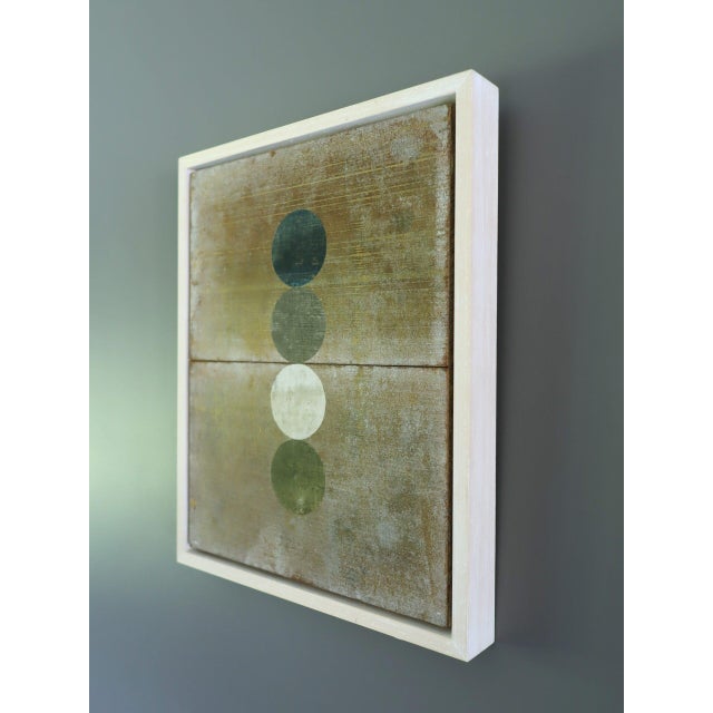 2020s Contemporary 'Geometric Collage in Sandstone' Original Mixed Media Painting by British Artist Dave Boyd, Framed For Sale - Image 5 of 10