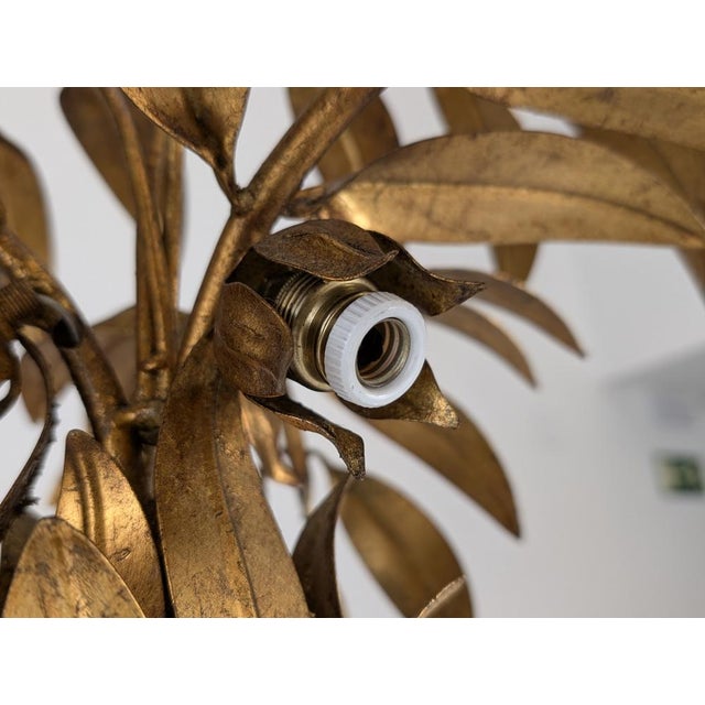 Gilt Metal Palm Tree Table Lamp from Hans Kögl, 1970s For Sale - Image 4 of 12