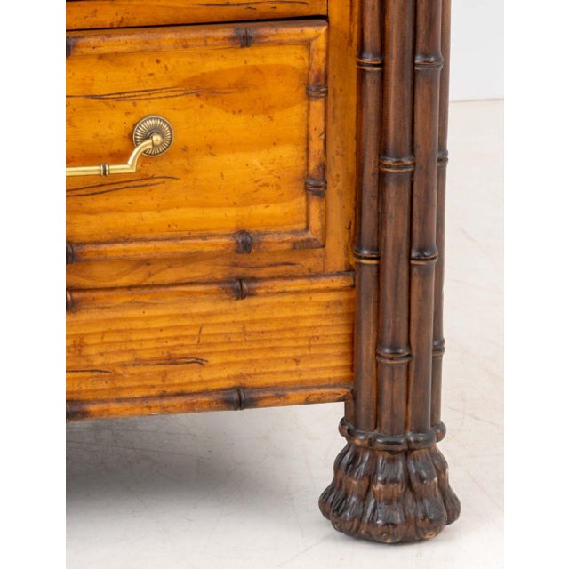 Traditional Aesthetic Style Faux Bamboo Chest of Drawers For Sale - Image 3 of 9