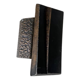 Brutalist Bronze Door Handle, 1970s For Sale