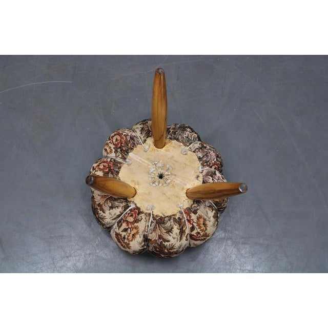 Wood Mid-Century Modern Czech Upholstered Stool in Beech Wood, 1950s For Sale - Image 7 of 8