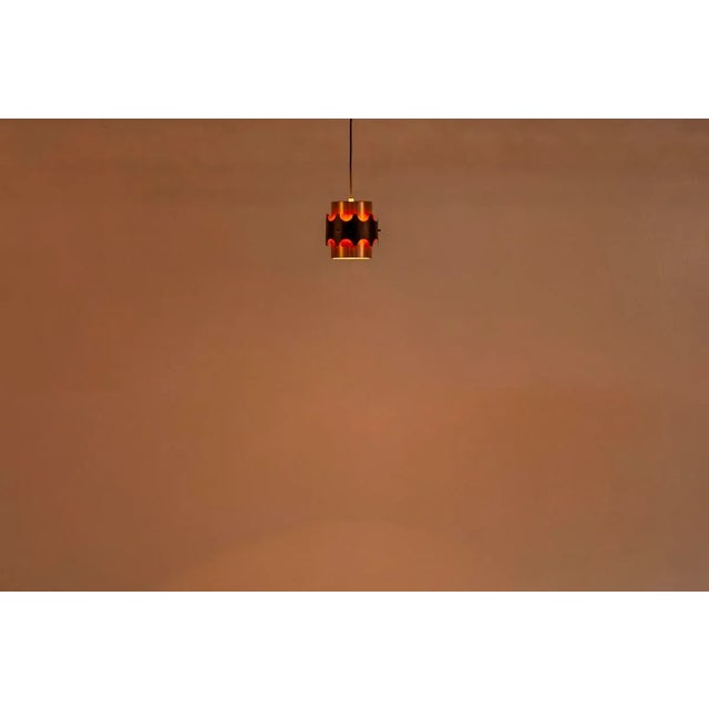 Mid-Century Modern Danish Brass and Metal Pendant by Werner Schou for Coronell For Sale - Image 6 of 8
