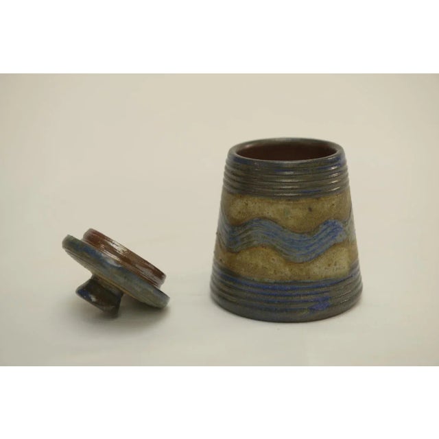 1960s Polychrome Decorated Ceramic Pot by Dubois, 1960s For Sale - Image 5 of 8