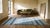 Blue 1930s Blue White Stripe Antique Indian Dhurrie Rug 7'9"x15'8" Flatweave Cotton Carpet For Sale - Image 8 of 9