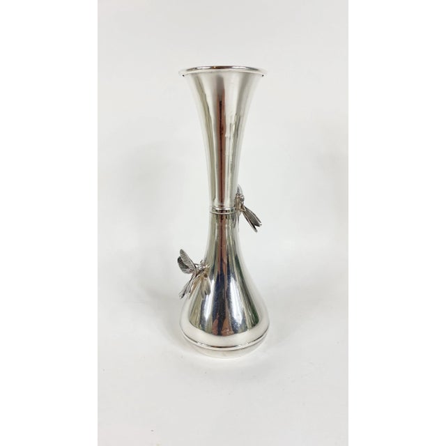 Silver Late 20th Century Italian Sterling Silver Bud Vase With Insects by Renato Raddi For Sale - Image 8 of 8