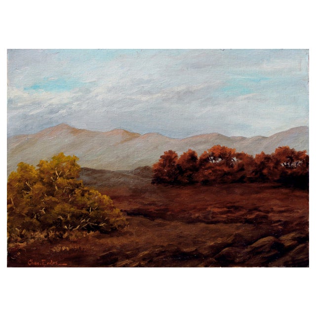 American Mid Century Bay Area Mountains Autumnal Landscape Oil Painting by Charles Eades For Sale - Image 3 of 7