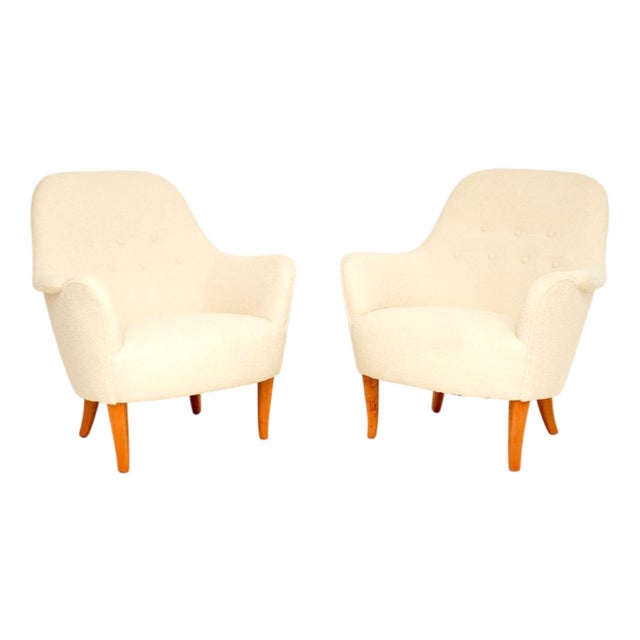 Vintage Swedish Cirkus Armchairs from Carl Malmsten, 1960s, Set of 2 For Sale