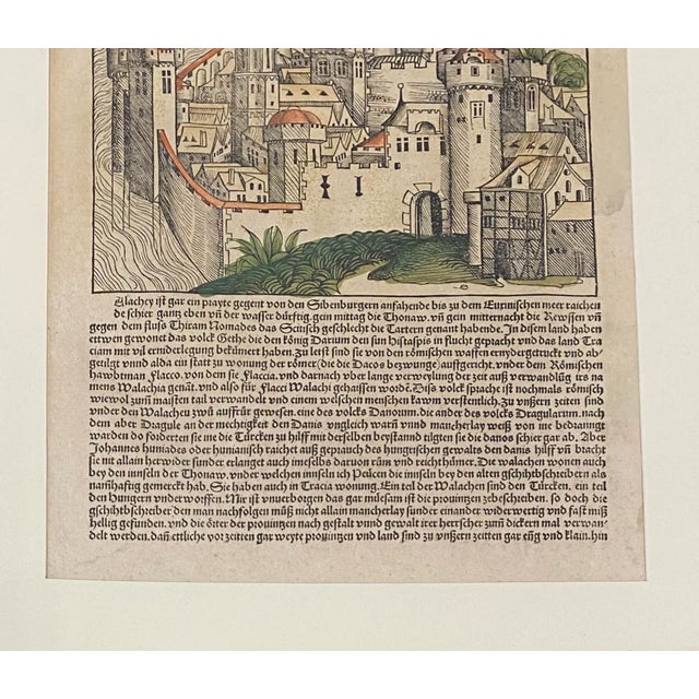 Framed 18th Century Hand Colored German Book Page W/ Illustration and Text For Sale In San Francisco - Image 6 of 10