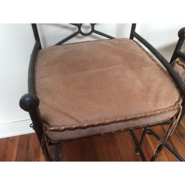 Western Themed Patinated Bar Stools A Pair Chairish