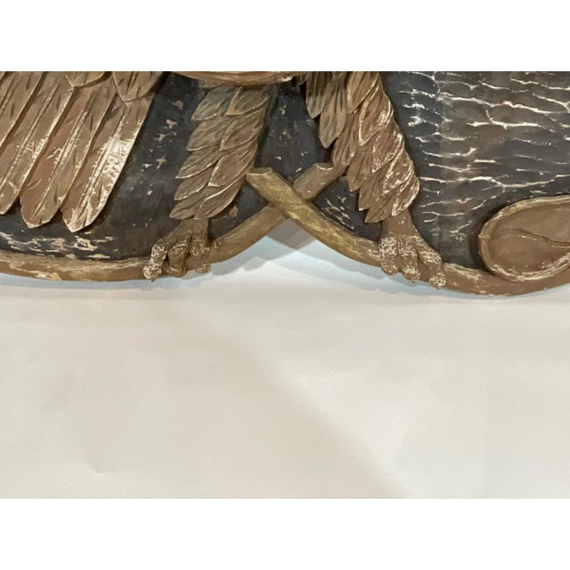 Brown Six Foot Carved Eagle Stern Board For Sale - Image 8 of 10