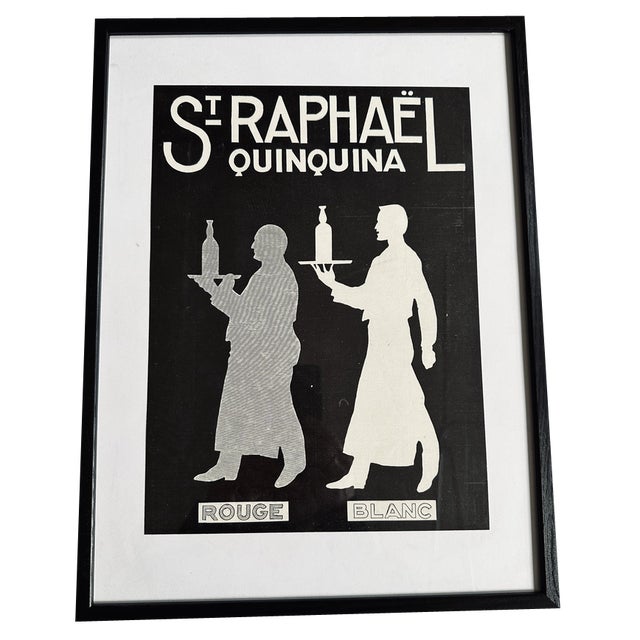 Vintage French St. Raphael Quinquina Advertisement Poster, 1920s For Sale