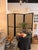 Pinetti Screen With Cream Woven Leather and Black Frame For Sale - Image 4 of 6