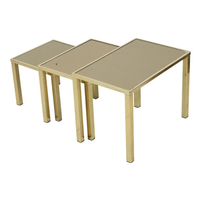 Hollywood Regency Nesting Tables from Belgo Chrome, 1970s, Set of 3 For Sale - Image 9 of 16