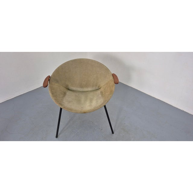 Sueded Balloon Chair by Hans Olsen for Lea Furniture, Denmark, 1950s For Sale - Image 6 of 15