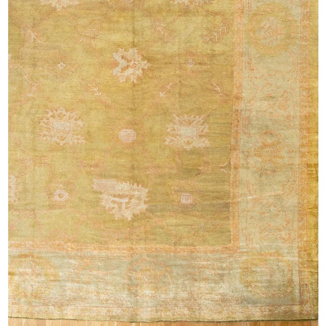 Turkish Oversize Melon Antique Turkish Oushak rug no. 10965 For Sale - Image 3 of 3