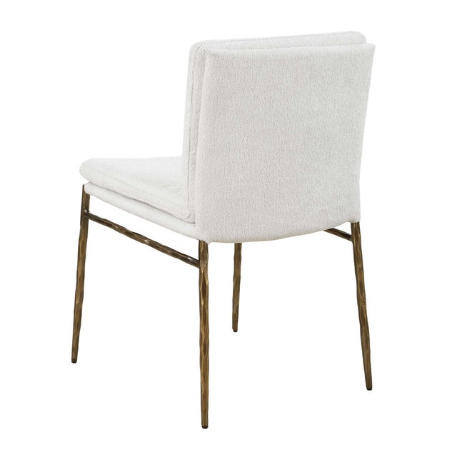Wood Ascend Textured White Dining Chair For Sale - Image 7 of 9