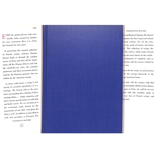 Traditional "Paris Is a Nice Dish: Its Recipes and Restaurants" 1952 Stearns, Osborne Putnam For Sale - Image 3 of 12