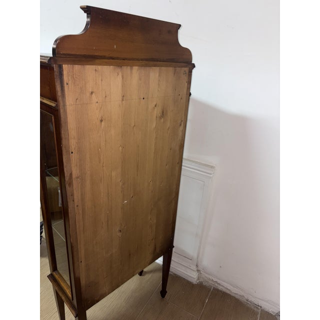 Glass Vintage Mahogany Display Cabinet, 1950 For Sale - Image 7 of 11