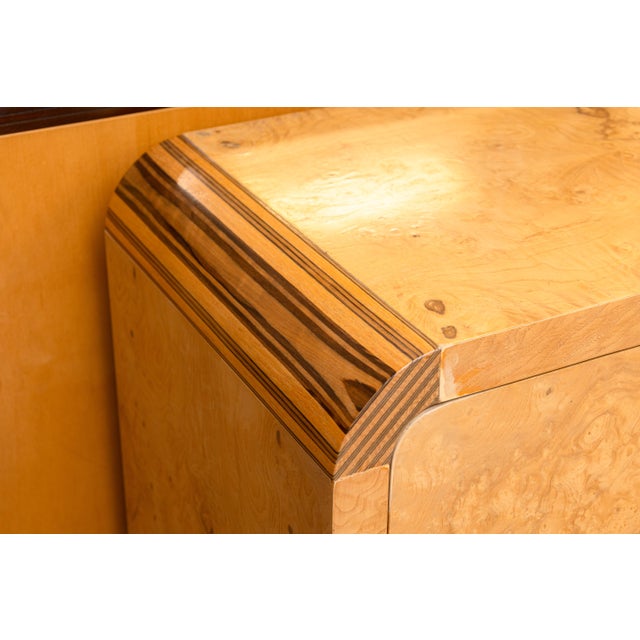Hollywood Regency Vintage Henredon Scene Two Olive Burlwood Credenza Cabinet For Sale - Image 3 of 6