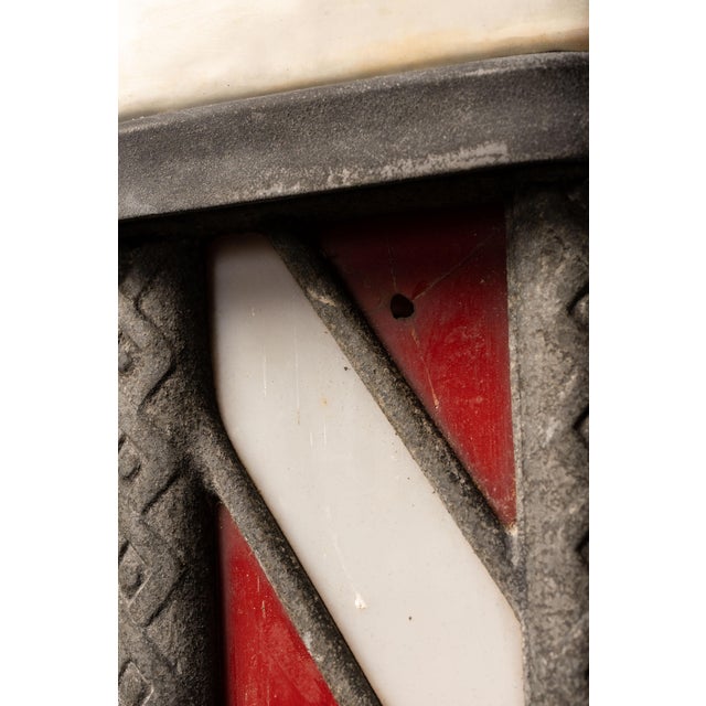 1920s Koken Stained-Glass Illuminated Wall-Mounted Barber Pole For Sale - Image 11 of 15