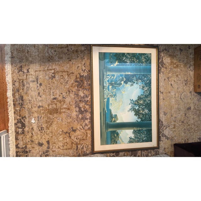 Original 1922 Maxfield Parrish "Daybreak" Lithograph in Period Art Deco Frame For Sale In Providence - Image 6 of 8