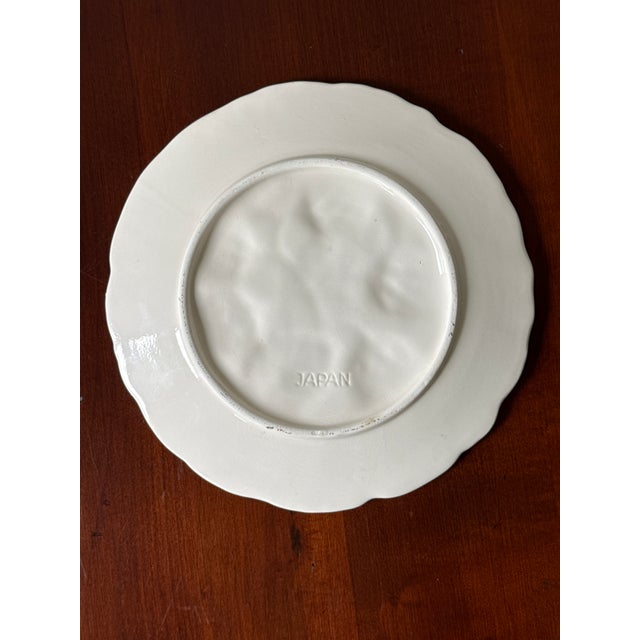 Ceramic 1970s White Majolica Style Fruit Plates— Set of Four For Sale - Image 7 of 12
