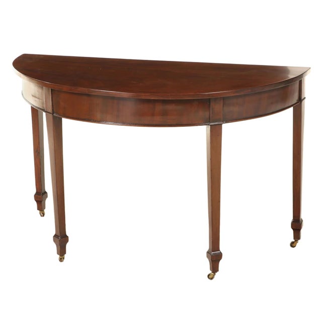 Late 18th Century Late 18th Century Hepplewhite Mahogany Demilune Table For Sale - Image 5 of 5