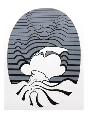 "Metamorphosis" Op Art Serigraph by Roy Ahlgren