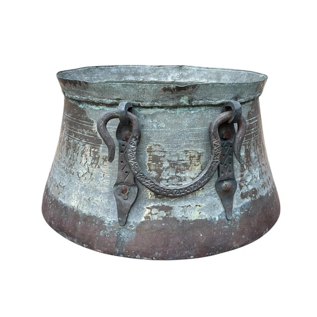 Late 19th Century Late 19th Century Antique Primitive Bucket, Cauldron or Kettle With Handles For Sale - Image 5 of 13