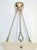 A French Art Deco pendant chandelier with a concave frosted glass or alabaster shade supported by four rods of rope design...