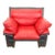 1980s Red and Black Leather Down-Filled Lounge Chair | Made in Italy For Sale