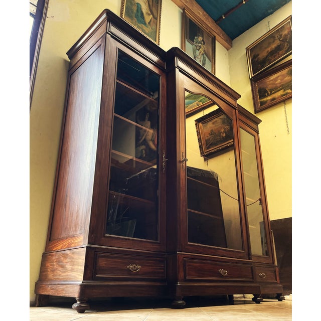 Monumental Study Wardrobe in Mahogany, 1900 For Sale - Image 9 of 18