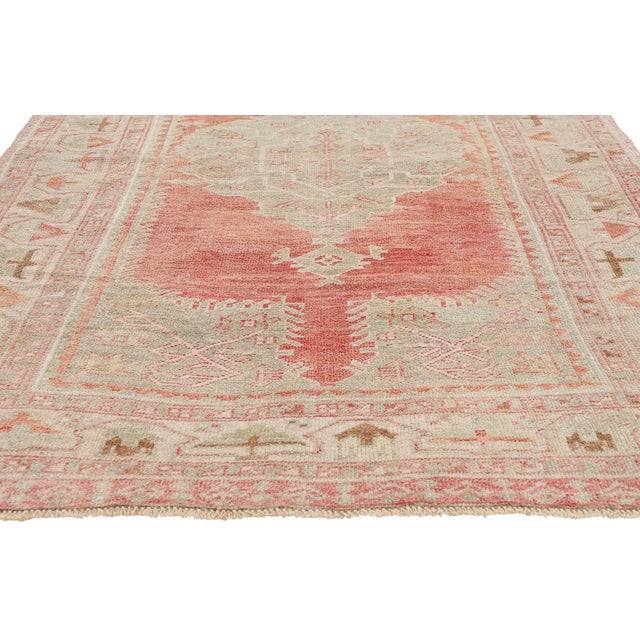 Vintage Turkish Oushak Rug, 04'04 X 08'01 For Sale - Image 4 of 10
