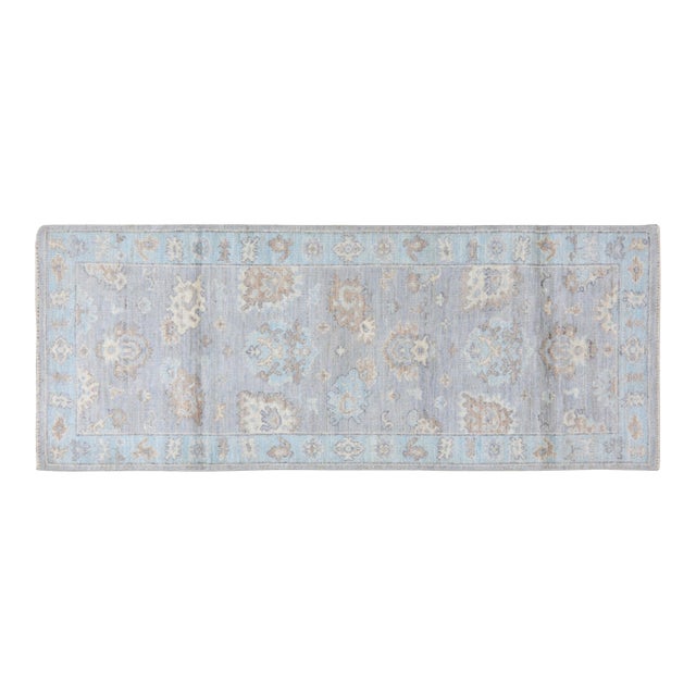 Pakistan Oushak Hand Knotted Wool Rug, 3'x8' For Sale